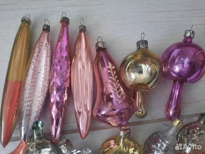 Елочные игрушки СССР полупрозрачные