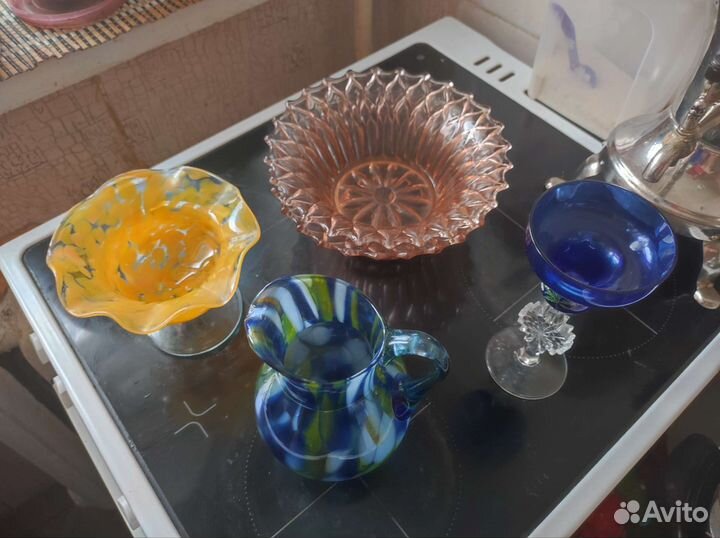 Посуда цветное стекло времен СССР