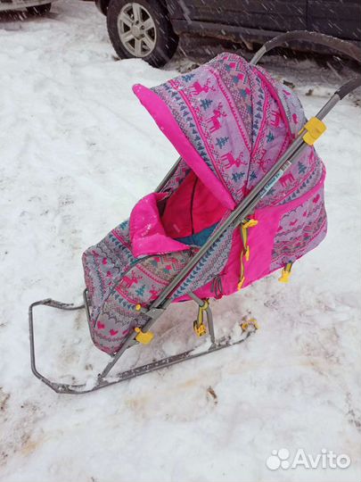 Детские санки коляска ника