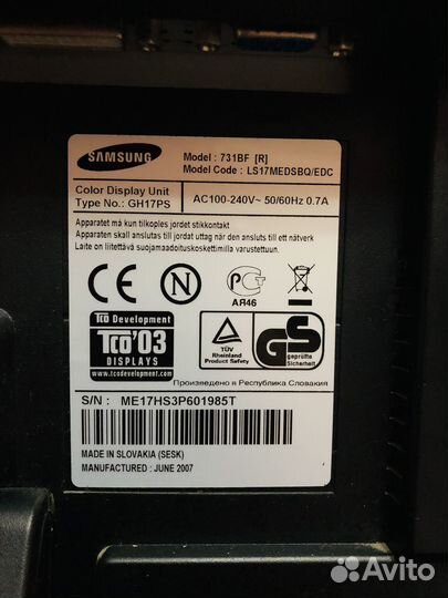 Монитор Samsung SyncMaster 731BF