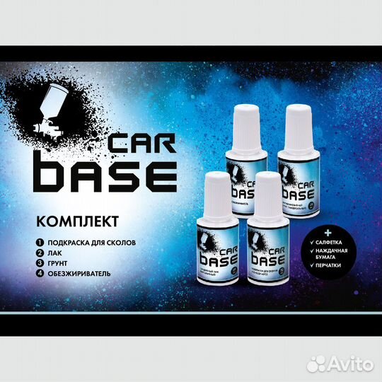 Краска автомобильная. mitsubishi CSB17001 medium blue (обезжириватель, грунтовка, база, лак) 80 мл