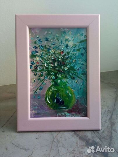 Картина маслом. Букет цветов