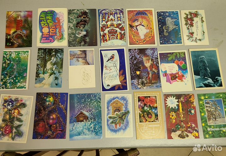 Открытки СССР с новым годом чистые 100 штук