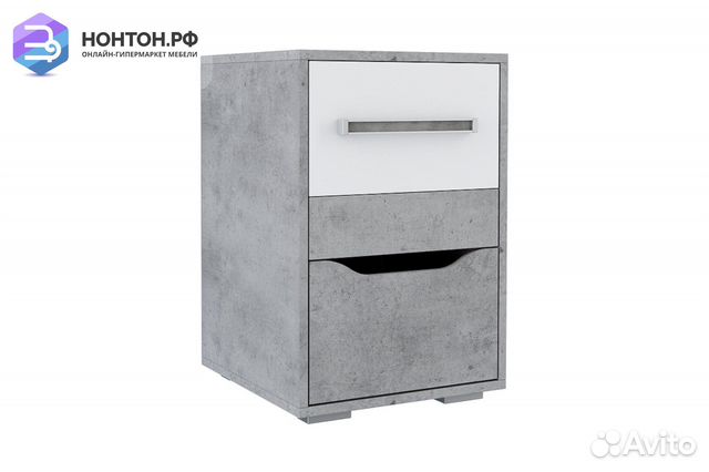 Тумба Грей цемент светлый / белый