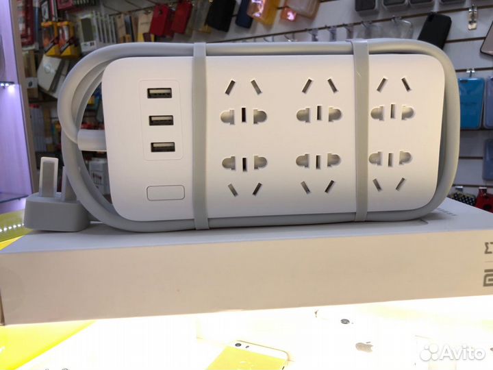 Удлинитель Xiaomi (6 розеток + 3 USB) белый