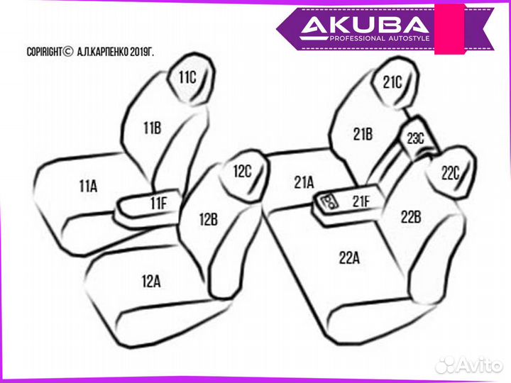 Mitsubishi Eclipse Cross 2018+ чехлы Akuba Platinu