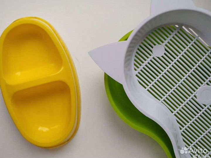 Набор для котëнка: миска, лоток + игрушка