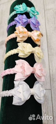 Ободок,Заколка,Резинка, Бантики