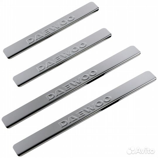 Накладки порогов Daewoo Nexia из 4шт (нержавейка)