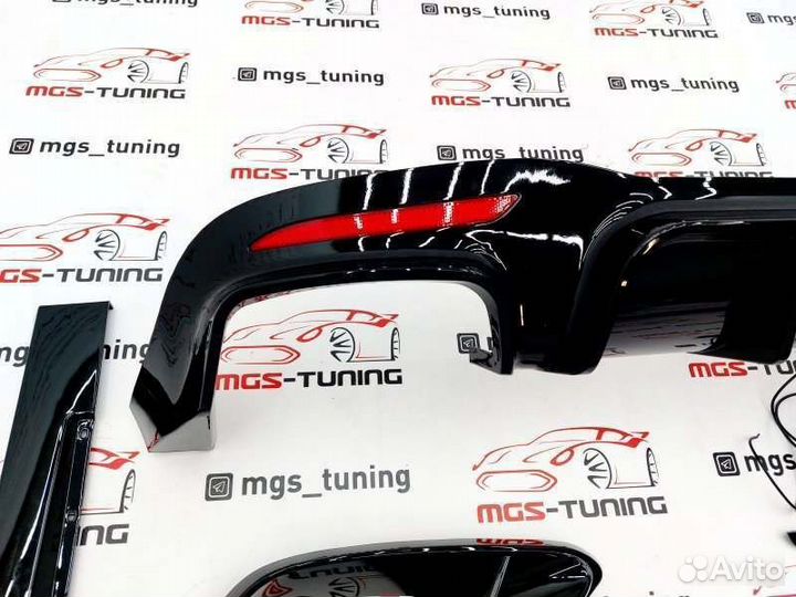 Диффузор и губа стиль B Мерседес S-class W222 рест