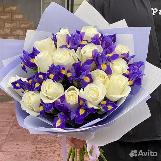 Букет роз, розы, пионы, тюльпаны