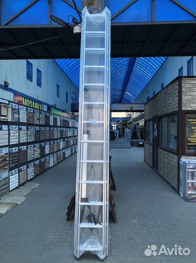 Алюминиевая лестницы 3х13, высота 9м