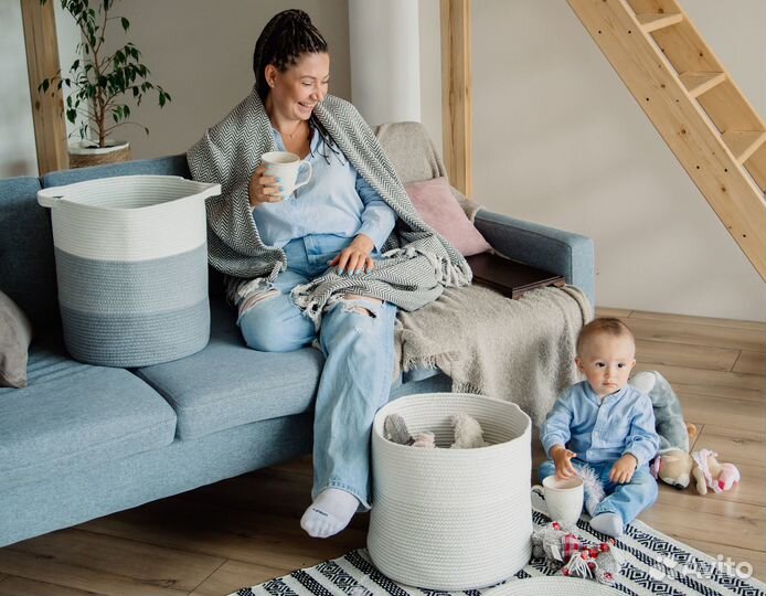 Плетеная корзина из хлопка новая. Отправка за 24ч