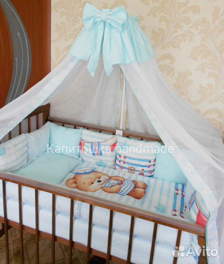 Новый комплект в кроватку + подарок, бортики