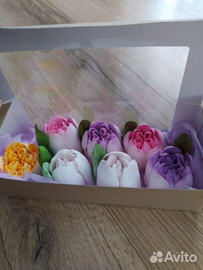 Зефирные тюльпаны в коробочках