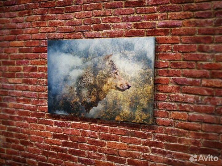 Картина маслом волк