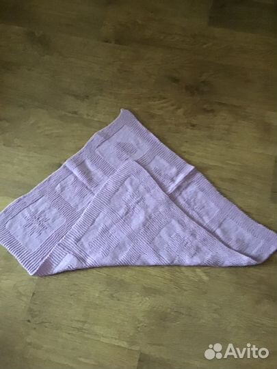 Плед для малышки шерстяной ручная вязка