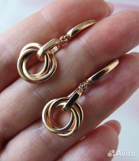 Бриллианты Серебряные серьги Серебро 925 Позолота