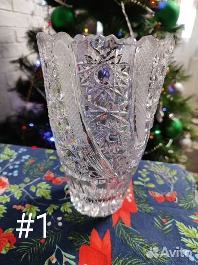 Хрустальная ваза, салатники хрусталь