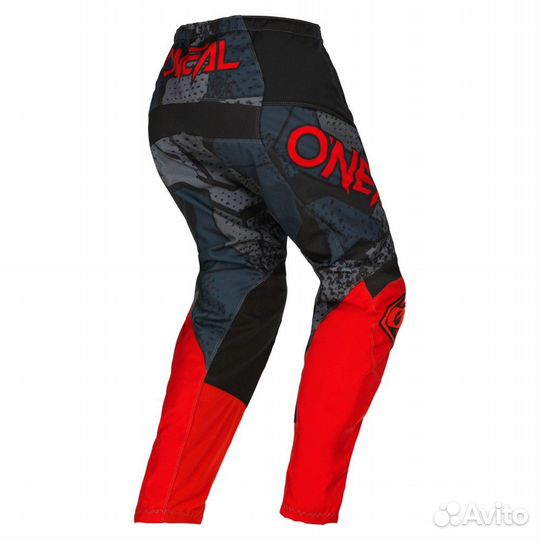 Мотоштаны Oneal Element-camo-V-22-pants black-red
