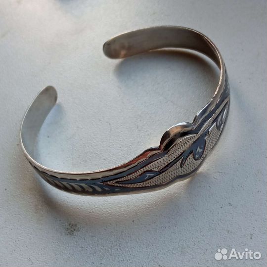 Браслет серебро 875 проба с чернением