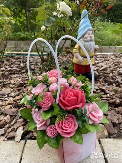 Мыло ручной работы Букет роз учителю