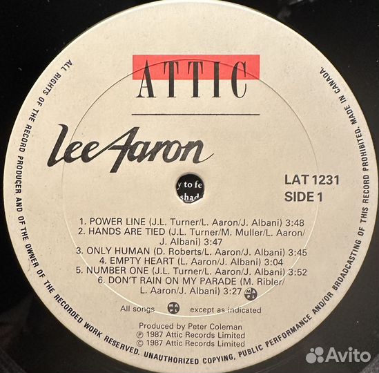 Lee Aaron–Lee Aaron (Канада 1987г.)
