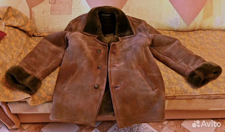 Дубленка мужская кожаная из искусственного меха