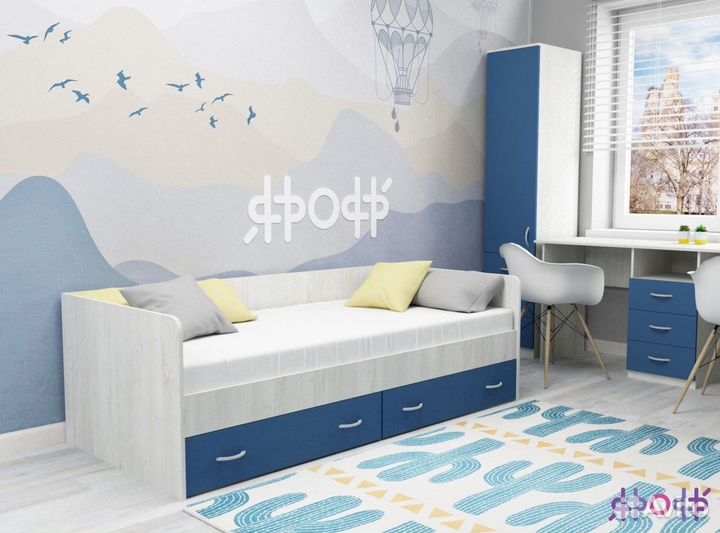 Кровать с выкатными ящиками