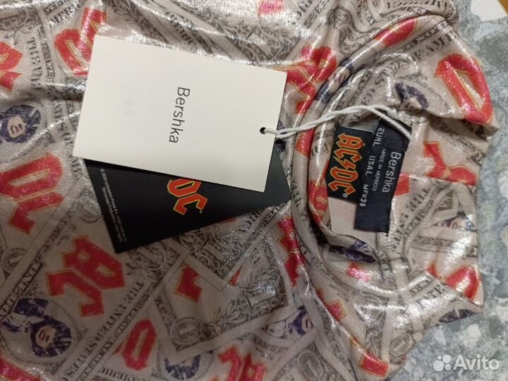 Боди Bershka с логотипом AC/DC, размер L, трикотаж