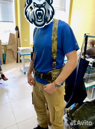 Боевой пояс с баллистическим пакетом и лямками Бр1