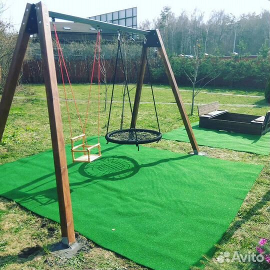 Качели гнездо на металлической балке