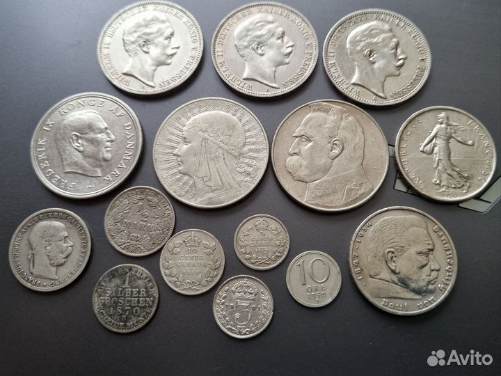 Коллекция монет Европы. Серебро