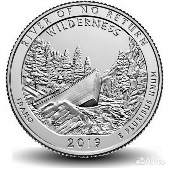 Монета. 25 центов. США. Парки разные