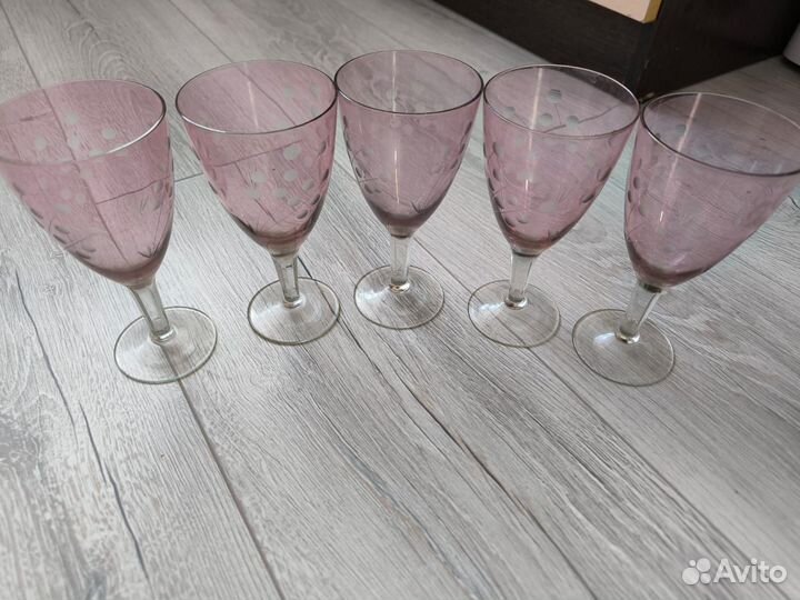 Фужеры марганцевое стекло СССР