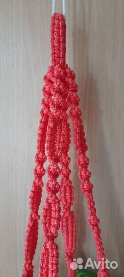 Подвесное кашпо для цветов. Макраме, ручная работа