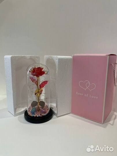 Роза в колбе с подсветкой подарок