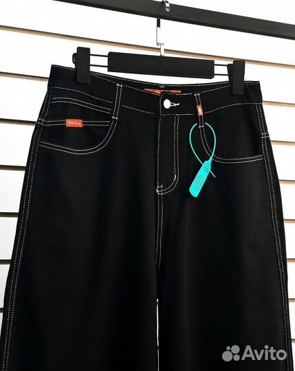 Джинсы jnco Sk8 Y2k Перчатки Black Широкие