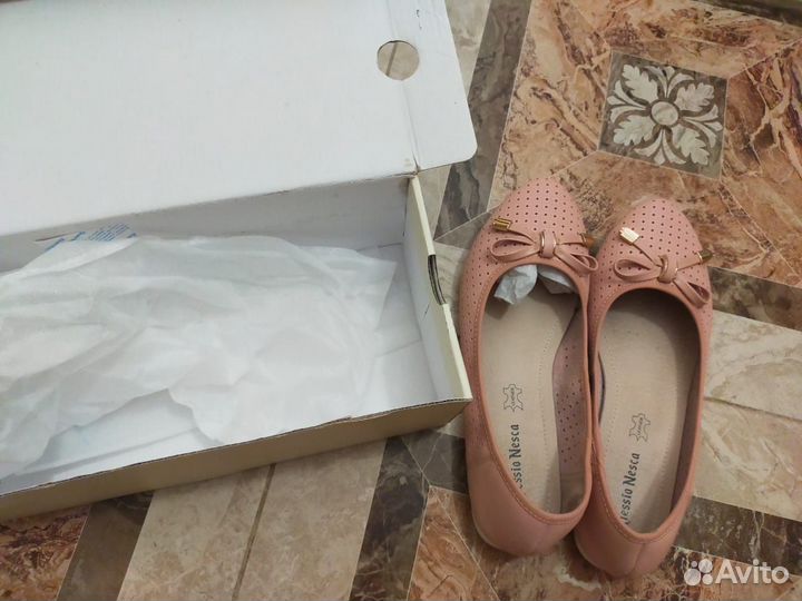 Балетки женские 37 кожаные розовые