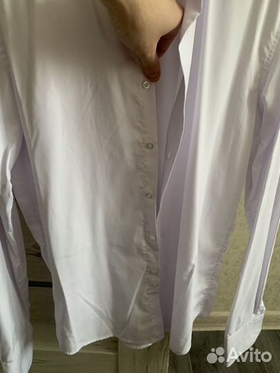 Рубашка белая 48 (М), сорочка белая мужская