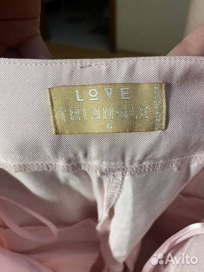 Брюки нежно розовые love triangle s размер