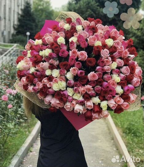 Цветы букеты 101 роза