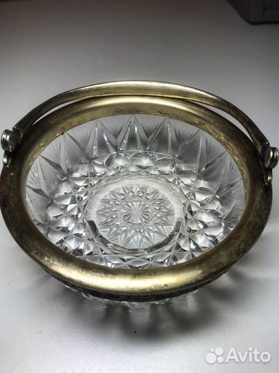 Хрустальная Конфетница серебро 875