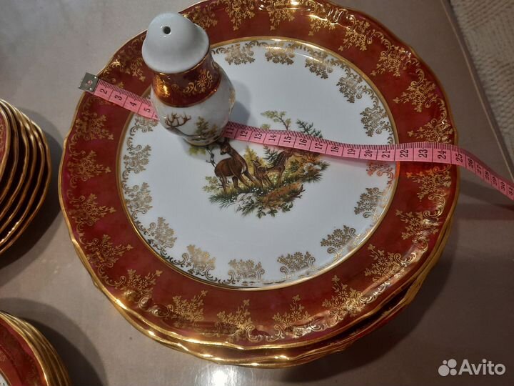 Блюдо кобальт,Царская охота,Чехия,оригинал 