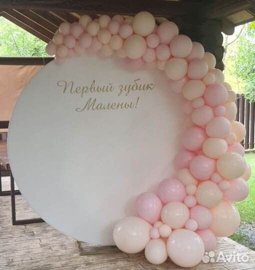 Фотозона, воздушные шары, пайетки, каркас