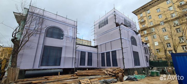 Монтаж фальшфасады и баннера