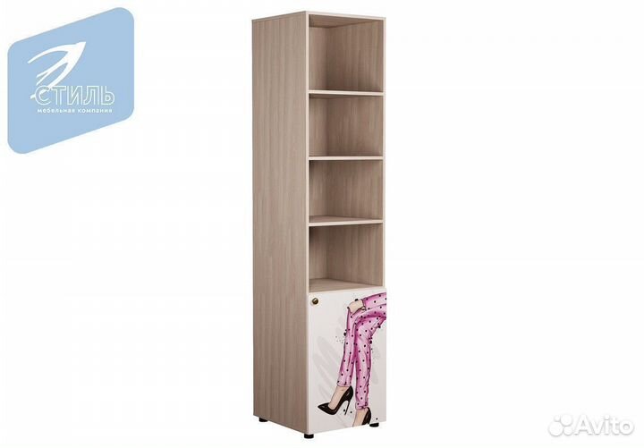 Мийа-3 Шкаф с открытыми полками Белая шагрень ф.п