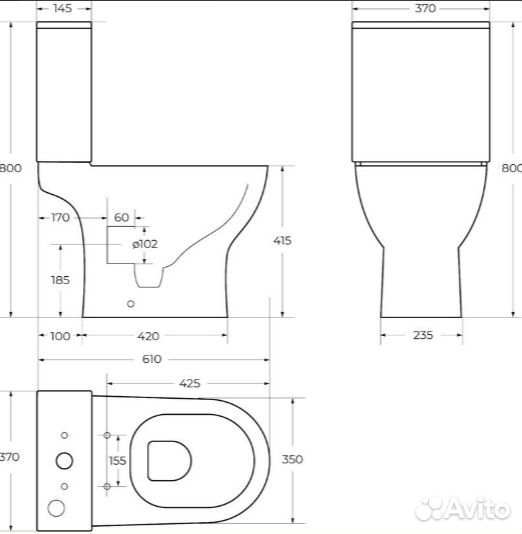 Унитаз-компакт BelBagno Lounge BB045CPR/SC безобод