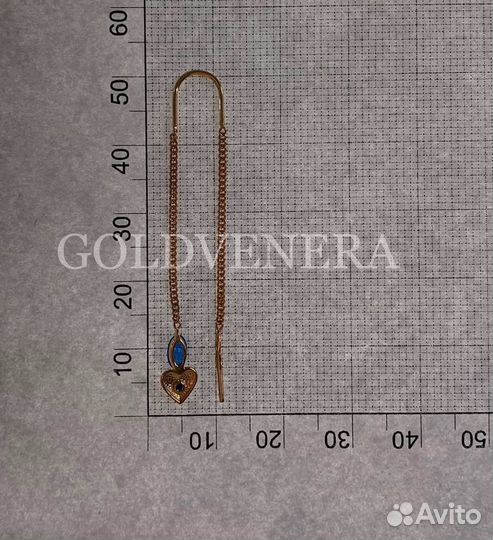 Золотые серьги протяжки 585 пробы