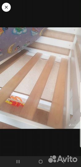 Кровать чердак детская с матрасом и наматрасником